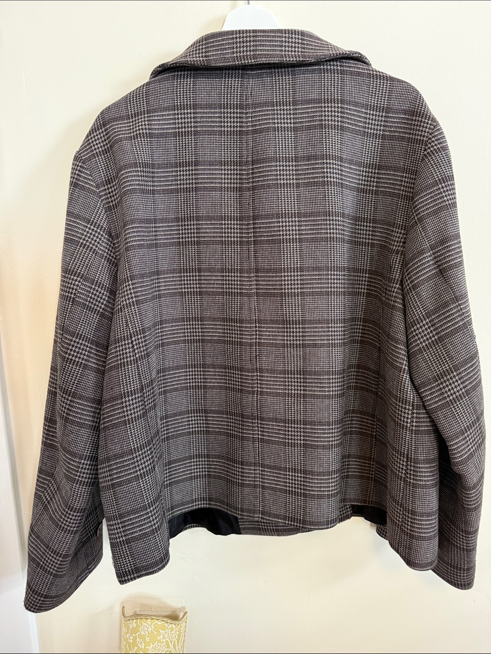🐝 NWOT 🐝 Zara Gray Plaid Double-Breasted Pea Coat - Picture 6 of 6